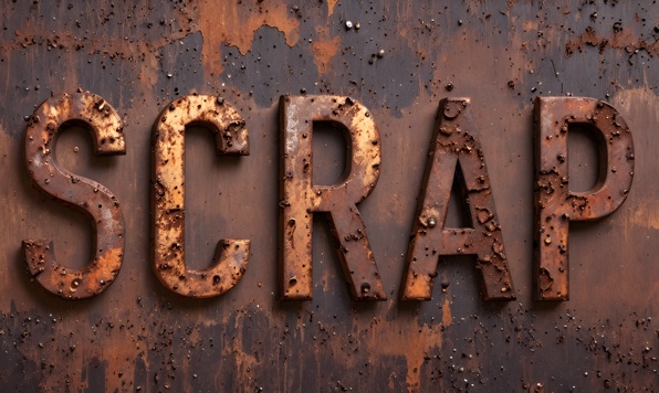 Apocalyptic rusty metal effect.