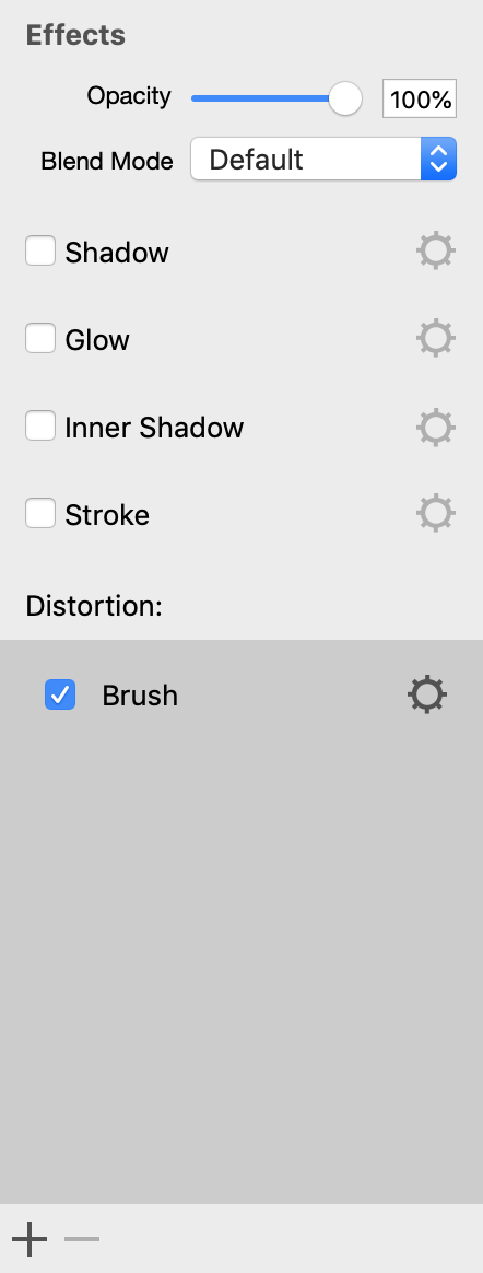 Brush effect in the Inspector