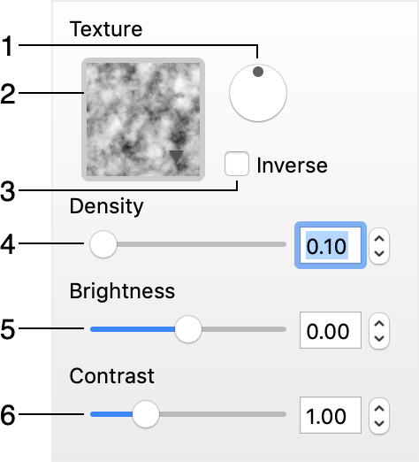 Settings of the Brush effect