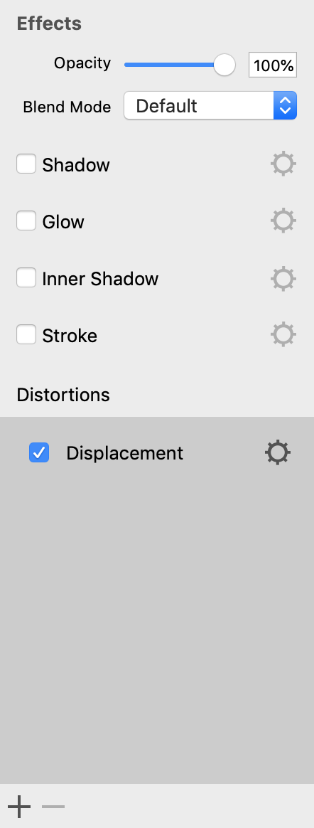 Displacement effect in the Inspector