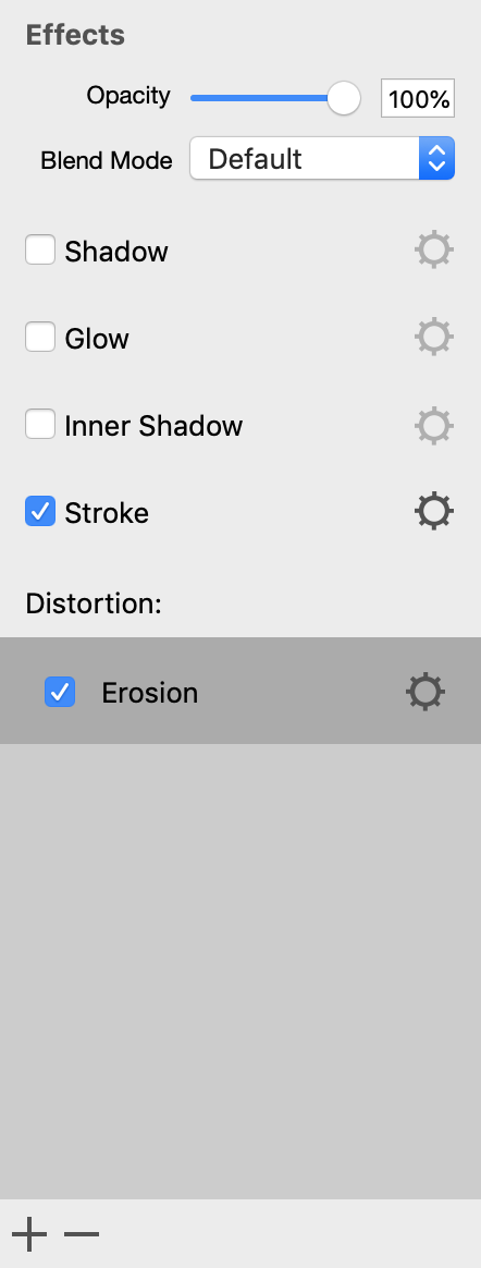 Erosion effect in the Inspector