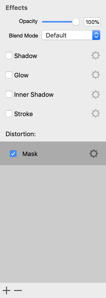 Mask effect in the Inspector