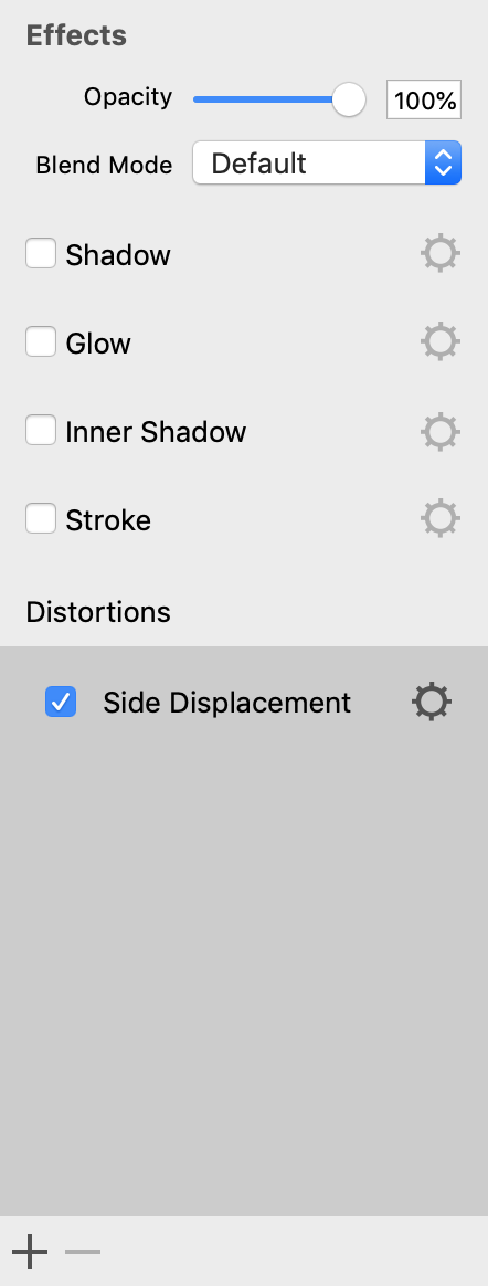 Side Displacement effect in the Inspector