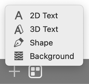 Menu that lets you add a new layer