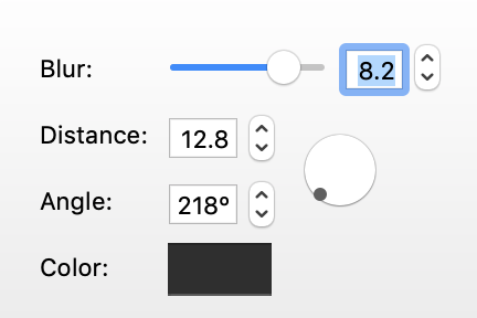 Settings of the Shadow option