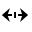The cursor turns into a bi-directional arrow for resizing an object