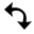 The cursor turns into a curved bi-directional arrow for rotating an object