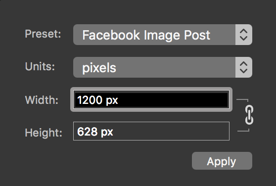 Document Size panel.